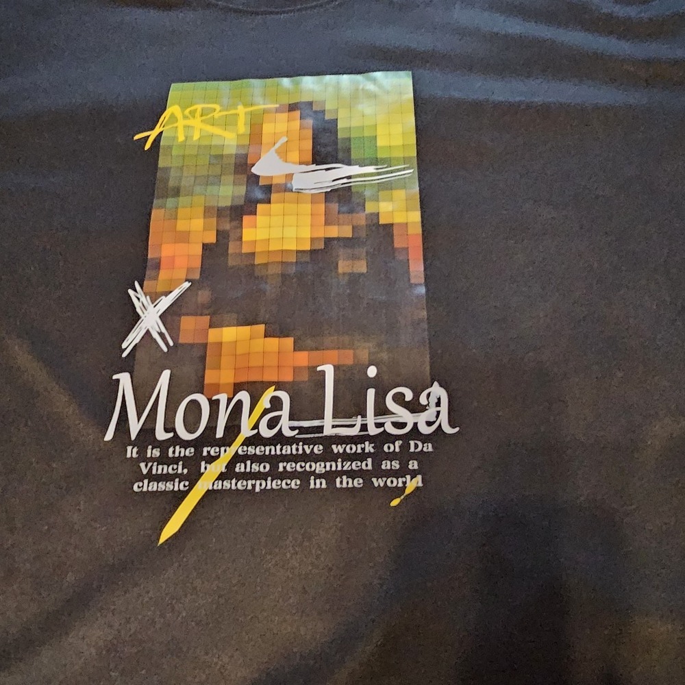 Mona Lisa Art Black Unisex T-shirt SZ M grunge,Artsy,Gothic Casual, Art To Wear